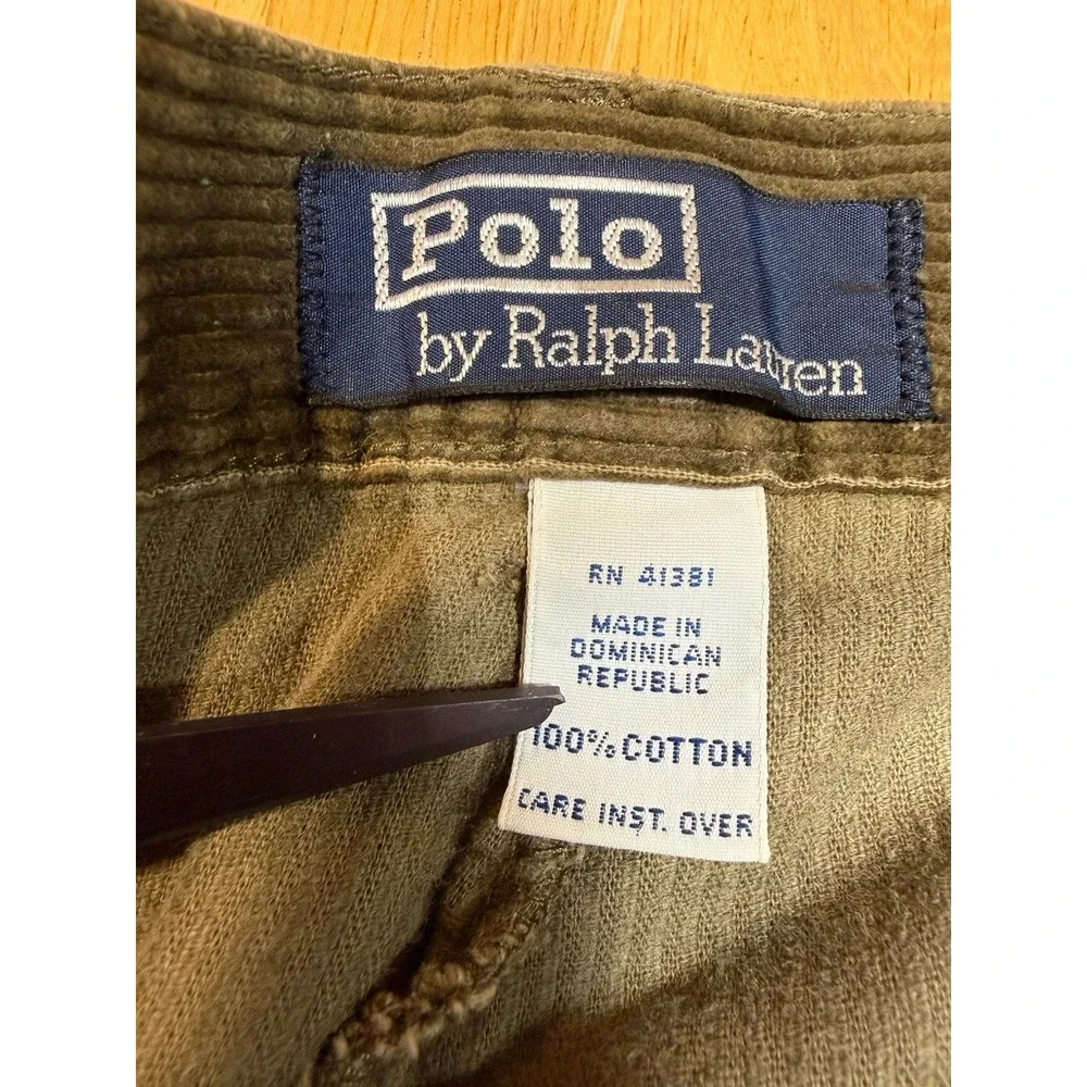 Vintage Polo Ralph Lauren Corduroy Pants Mens 40x34 Brown Pleated Polo Country